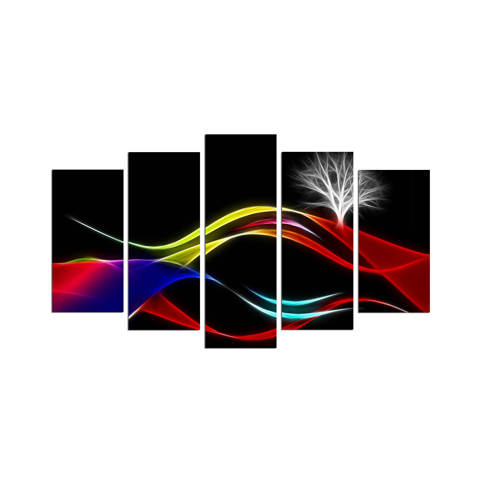 Quadro Decorativo em MDF Multicolor (5 Peças) 110x60 cm – 3 mm – Modelo 5PMX-134