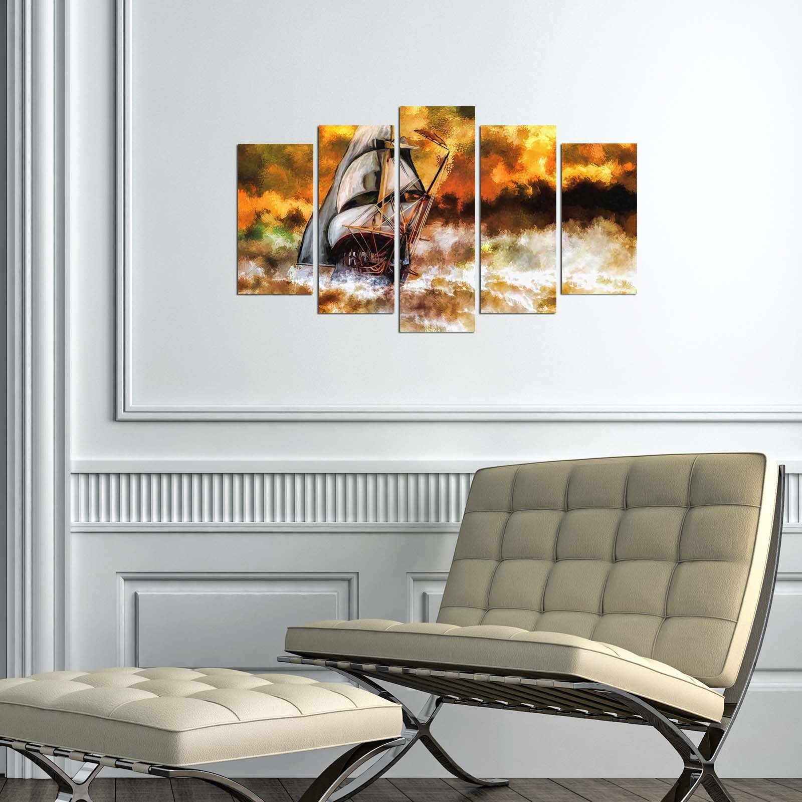 Conjunto de Quadros Decorativos Multicolor em MDF (5 Peças) 110x60 cm – 3 mm – 5PMX-135