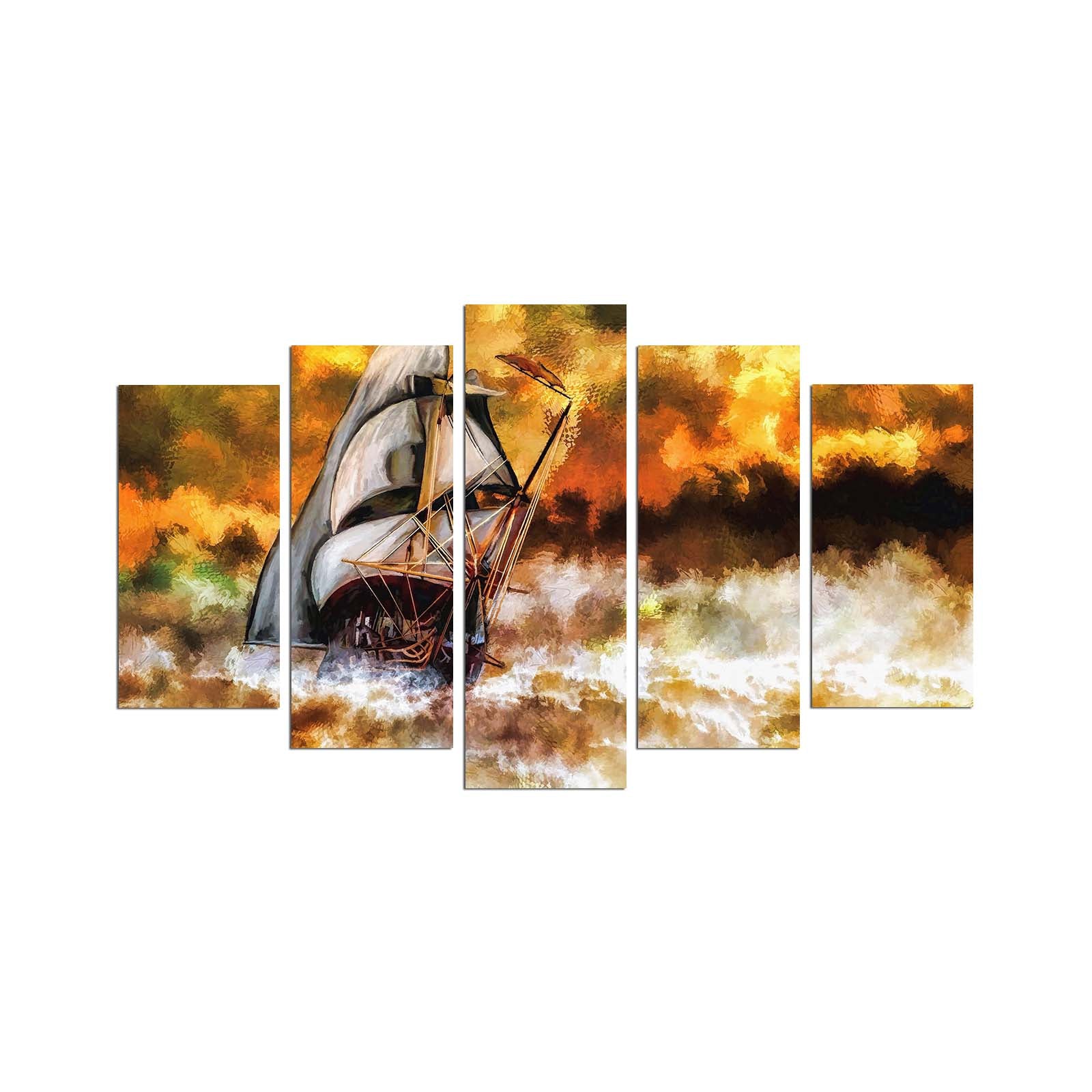 Conjunto de Quadros Decorativos Multicolor em MDF (5 Peças) 110x60 cm – 3 mm – 5PMX-135