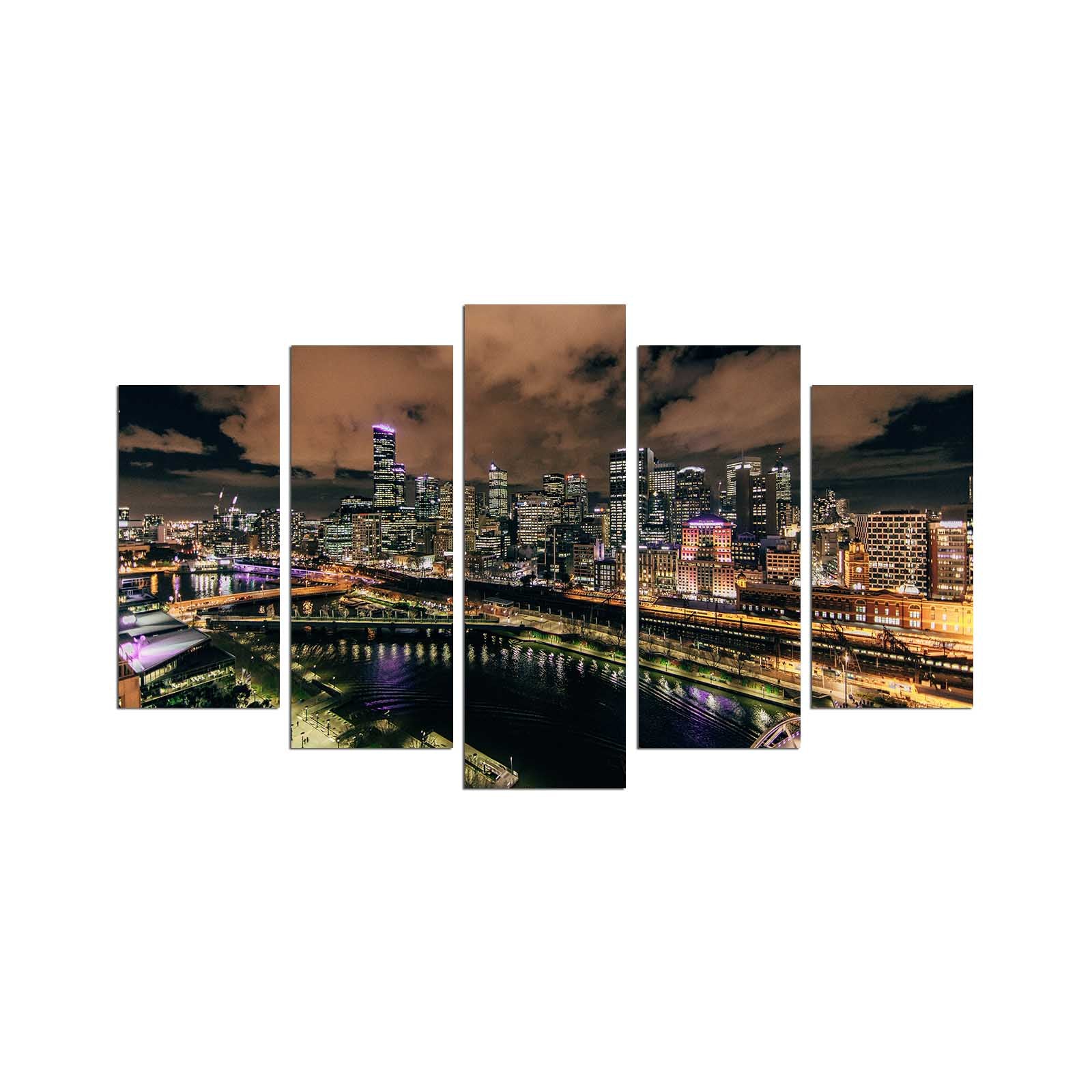 Conjunto de Quadros Decorativos em MDF Multicolor (5 Peças) – 110 x 60 cm – 5PMX-136