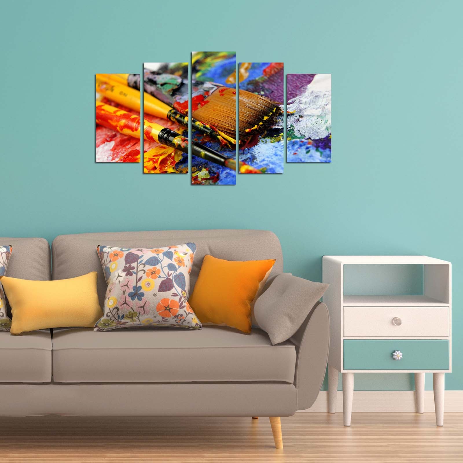 Painel Decorativo em MDF Multicolor (5 Peças) 110x60 cm, 3 mm – 5YBMDF-01