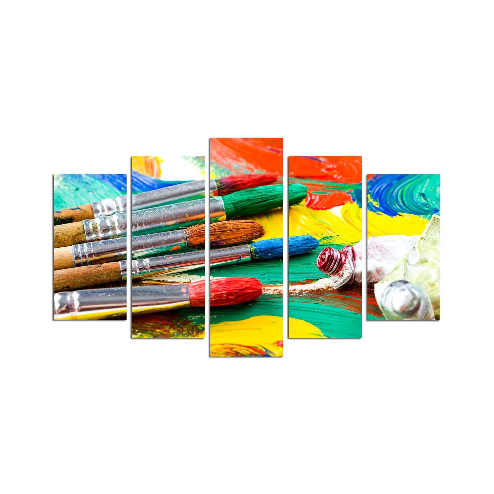 Quadro Decorativo Multicolor em MDF (5 Peças) – 110x60 cm, 3 mm de espessura