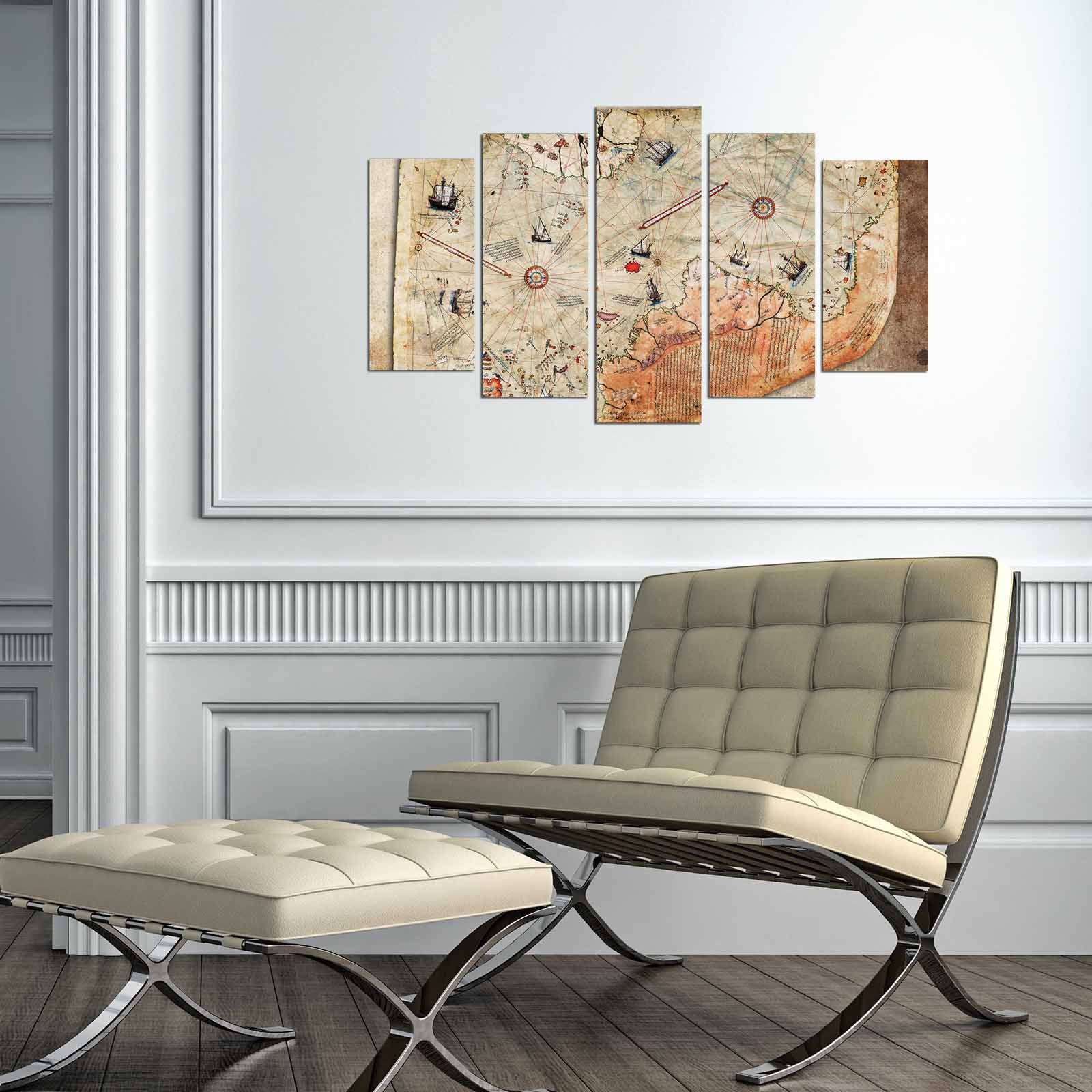 Quadro Decorativo em MDF Multicolor – Conjunto de 5 Peças, 110 x 60 cm (Espessura 3 mm)