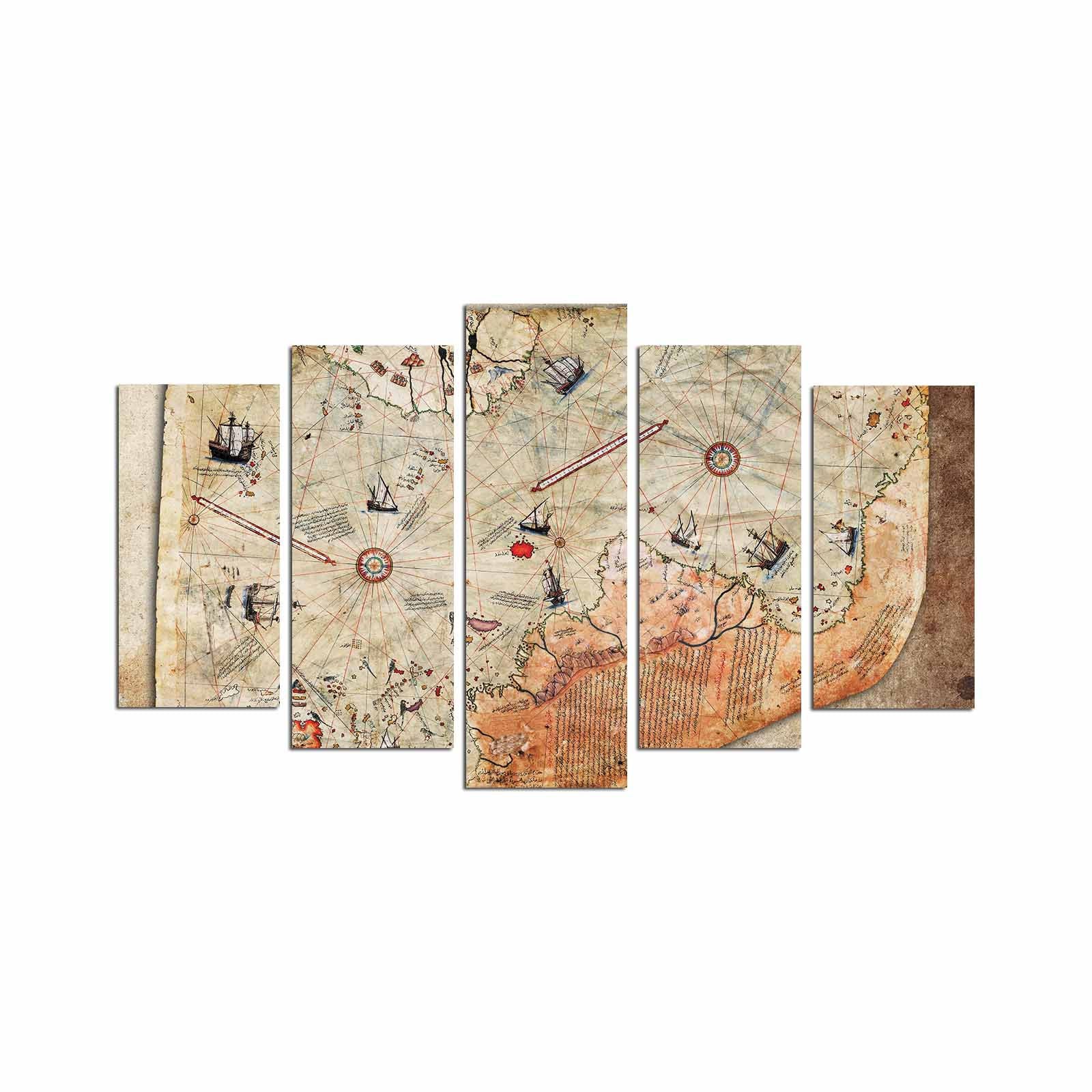 Quadro Decorativo em MDF Multicolor – Conjunto de 5 Peças, 110 x 60 cm (Espessura 3 mm)