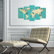 Quadro Decorativo em MDF 5 Peças Multicolorido — 110 x 60 cm (Espessura 3 mm) | 5MAPMDF-05