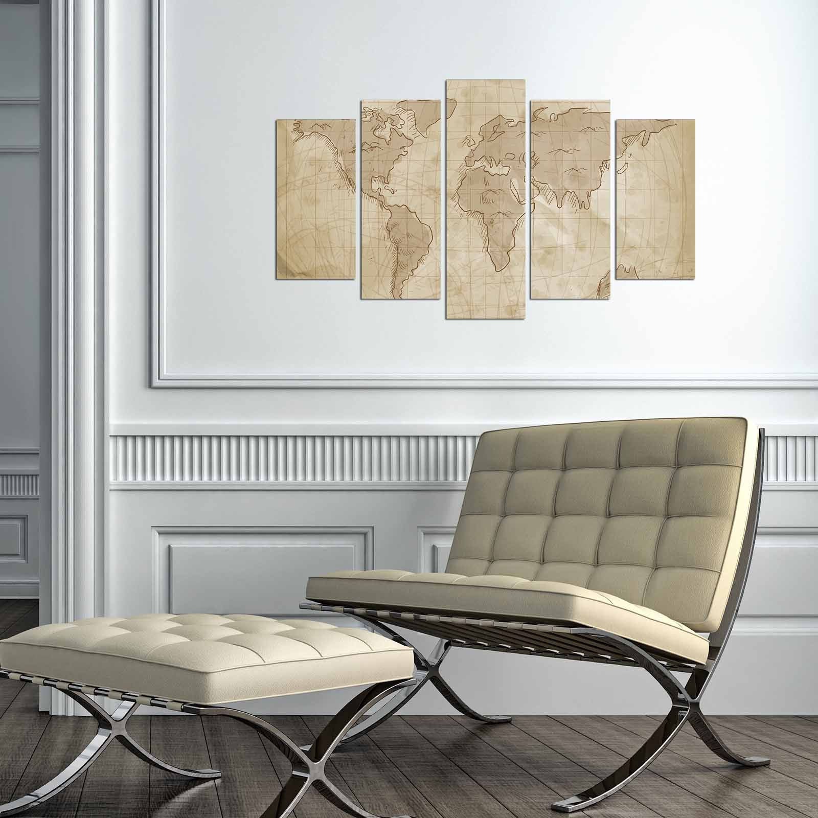 Quadro Decorativo em MDF Multicolor (5 Peças) – 110 x 60 cm, Espessura 3 mm