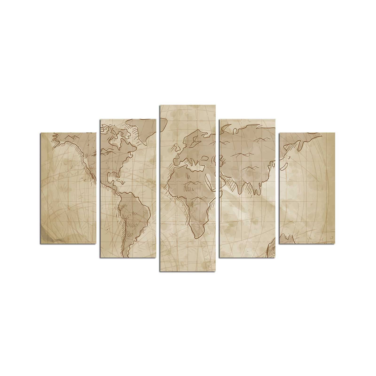 Quadro Decorativo em MDF Multicolor (5 Peças) – 110 x 60 cm, Espessura 3 mm