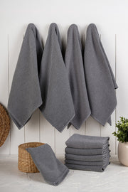 Conjunto de toalhas de cozinha – 43 x 76 cm – antracite – algodão/poliéster