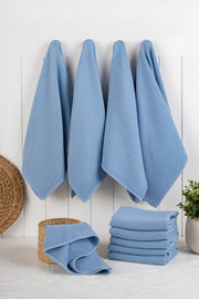 Conjunto de toalhas de cozinha – 43 x 76 cm – Azul Denim – Algodão e Poliéster