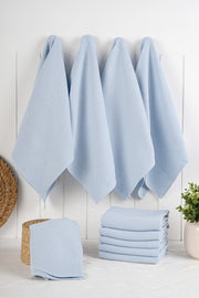 Conjunto de toalhas de cozinha – 43 x 76 cm – Azul claro – Algodão e poliéster