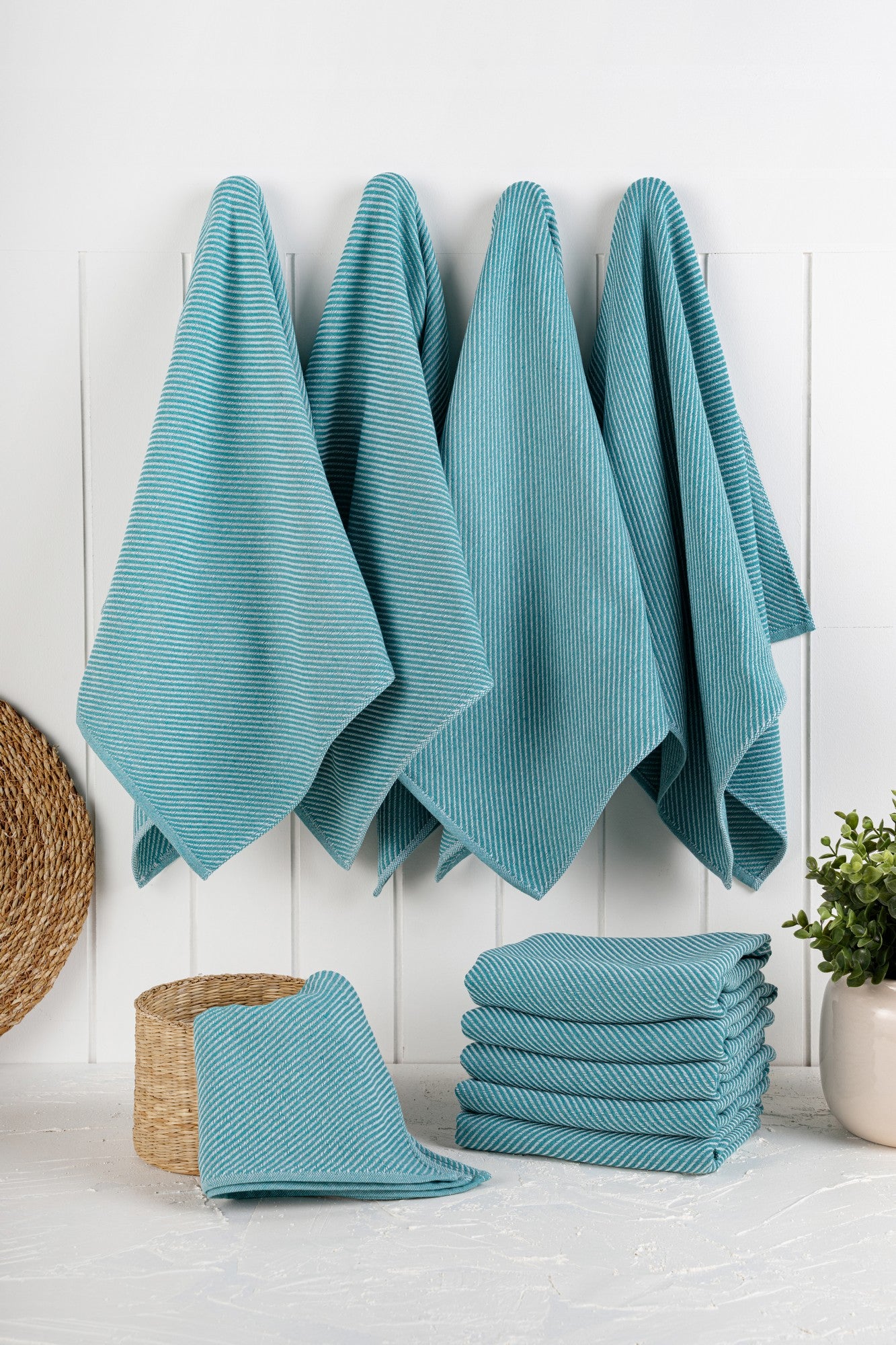 Conjunto de toalhas de cozinha – 43 x 76 cm – Gasolina – 90% algodão / 10% poliéster