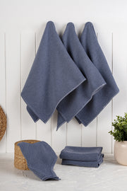 Conjunto de panos de cozinha – 43 x 76 cm – Azul escuro – 90% algodão e 10% poliéster