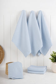 Conjunto de toalhas de cozinha – 43 x 76 cm – Azul claro – Algodão e poliéster