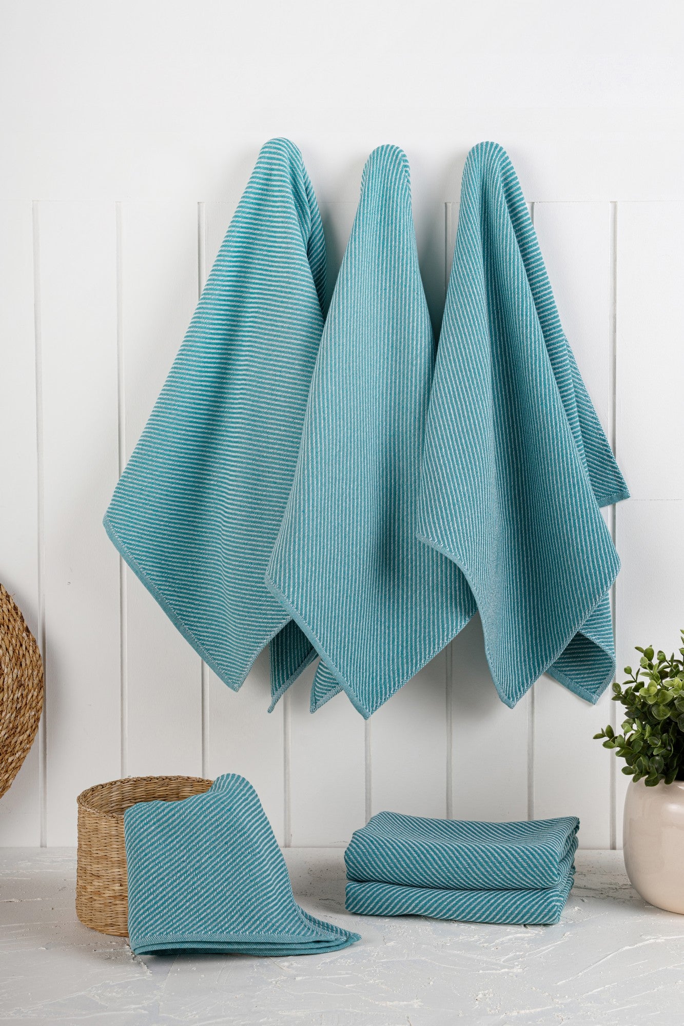 Conjunto de toalhas de cozinha – 43 x 76 cm – Gasolina – 90% algodão e 10% poliéster