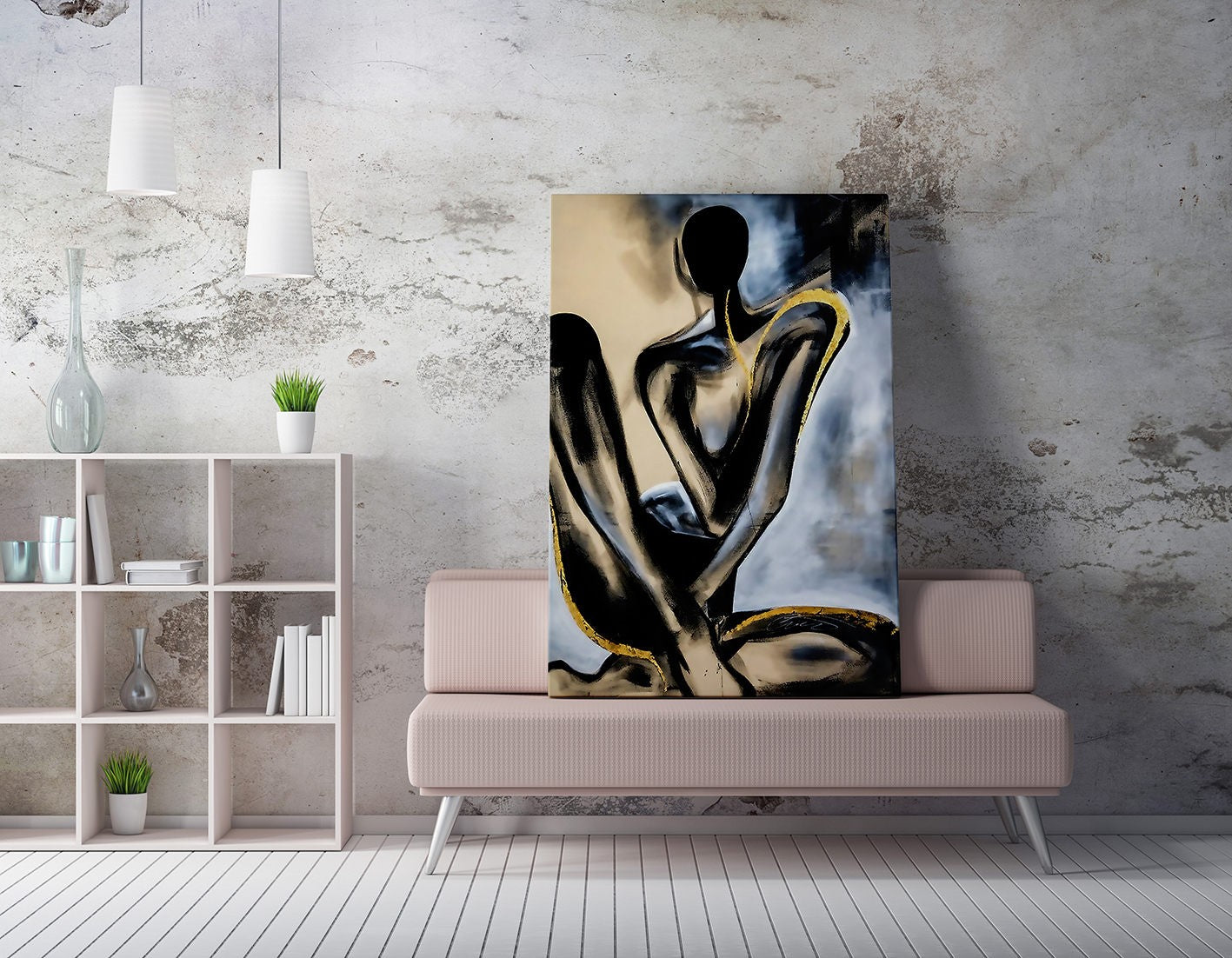 Impressionante pintura decorativa em tela, 50 x 70 cm, 50% algodão/50% poliéster, impressão digital, moldura de madeira 2 x 3 cm | Perfeito para amantes de decoração e arte