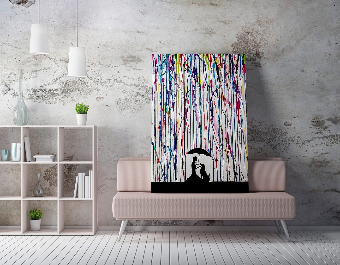 Impressionante pintura decorativa em tela, 50 x 70 cm, 50% algodão/50% poliéster, impressão digital, moldura de madeira 2 x 3 cm | Perfeito para amantes de decoração e arte