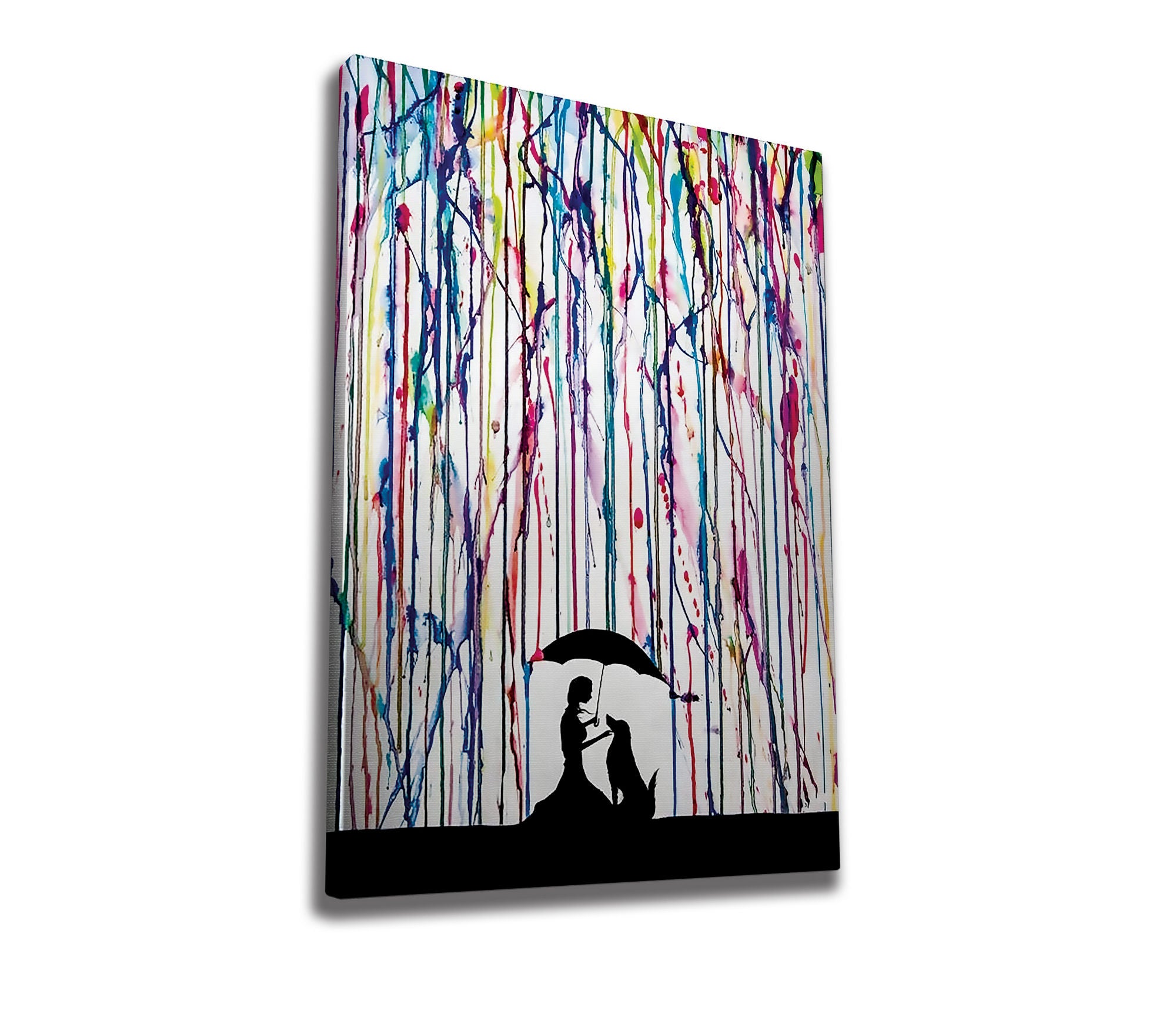 Impressionante pintura decorativa em tela, 50 x 70 cm, 50% algodão/50% poliéster, impressão digital, moldura de madeira 2 x 3 cm | Perfeito para amantes de decoração e arte