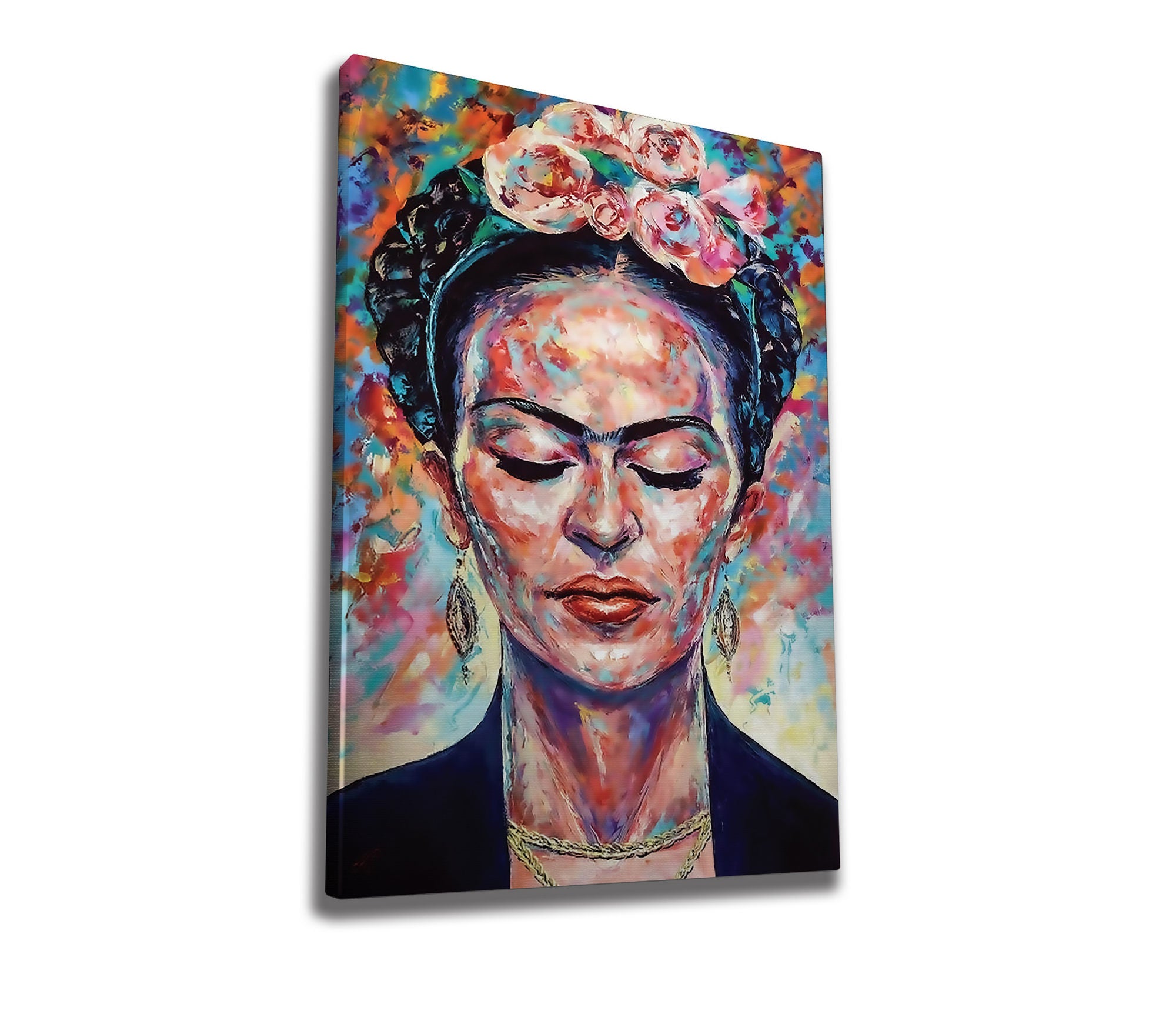 Impressionante pintura decorativa em tela, 50 x 70 cm, 50% algodão/50% poliéster, impressão digital, moldura de madeira 2 x 3 cm | Perfeito para amantes de decoração e arte