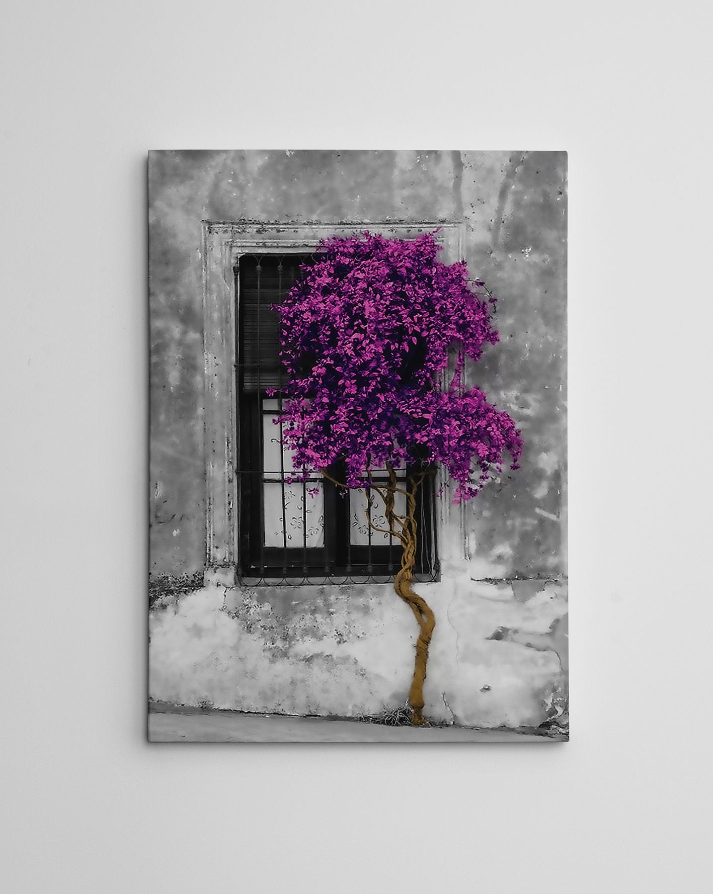 Impressionante pintura decorativa em tela, 50 x 70 cm, 50% algodão/50% poliéster, impressão digital, moldura de madeira 2 x 3 cm | Perfeito para amantes de decoração e arte