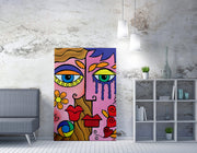 Impressionante pintura decorativa em tela, 70 x 100 cm, 50% algodão/50% poliéster, impressão digital em tela, emoldurada com moldura de madeira de 2 x 3 cm | Perfeito para decoração de casa