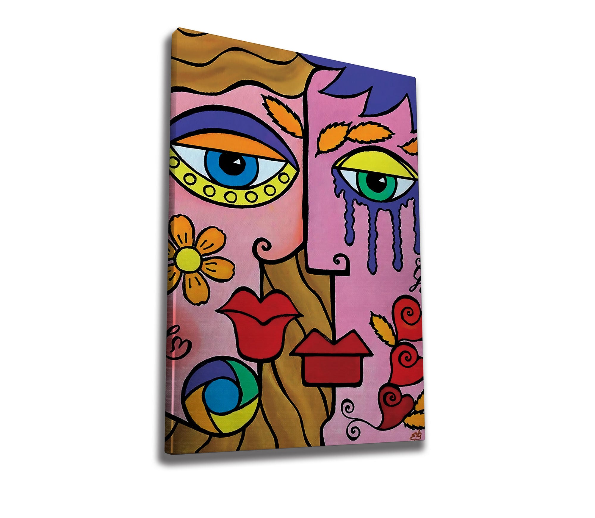 Impressionante pintura decorativa em tela, 70 x 100 cm, 50% algodão/50% poliéster, impressão digital em tela, emoldurada com moldura de madeira de 2 x 3 cm | Perfeito para decoração de casa