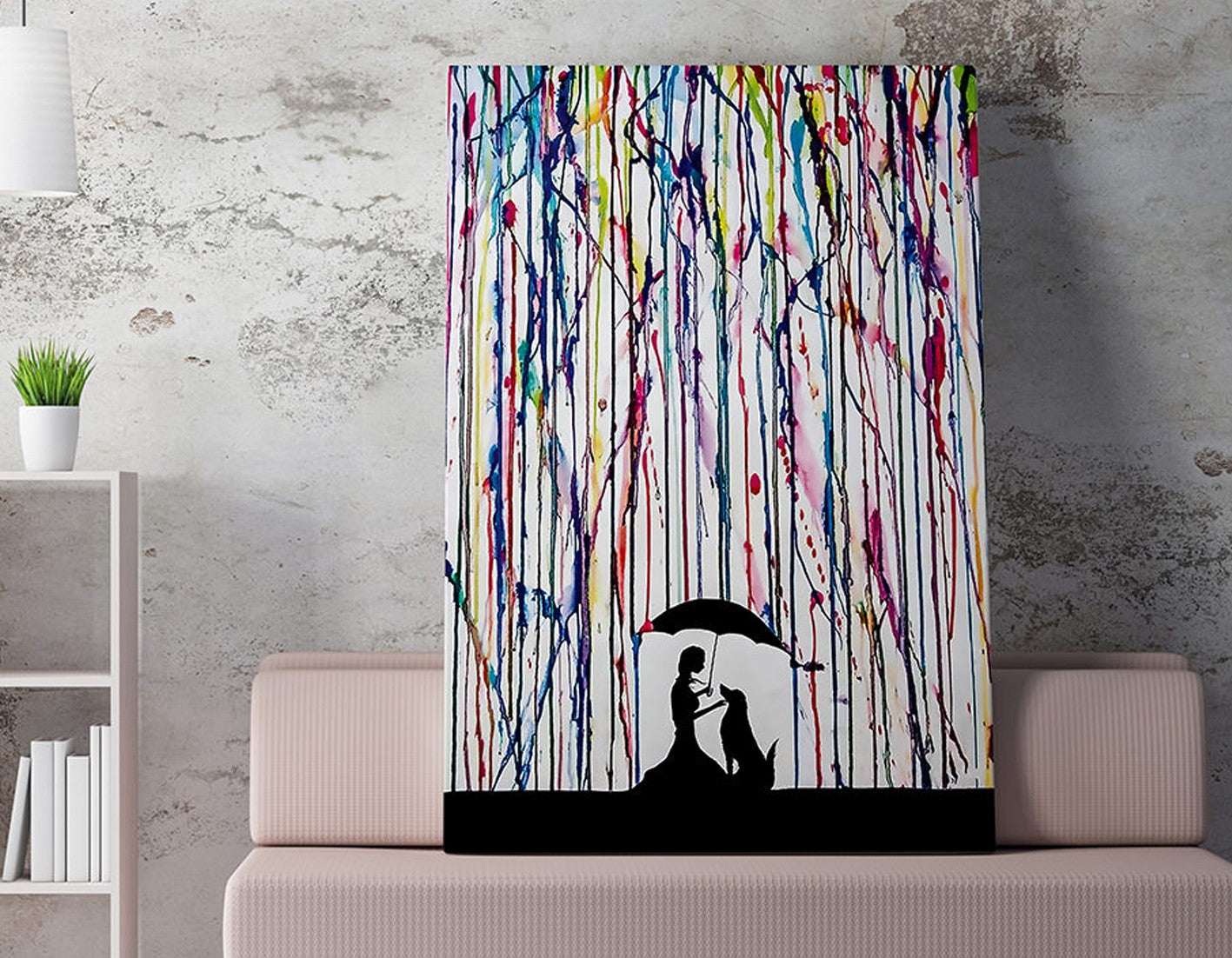 Impressionante pintura decorativa em tela, 70 x 100 cm, 50% algodão/50% poliéster, impressão digital em tela, emoldurada com moldura de madeira de 2 x 3 cm | Perfeito para decoração de casa