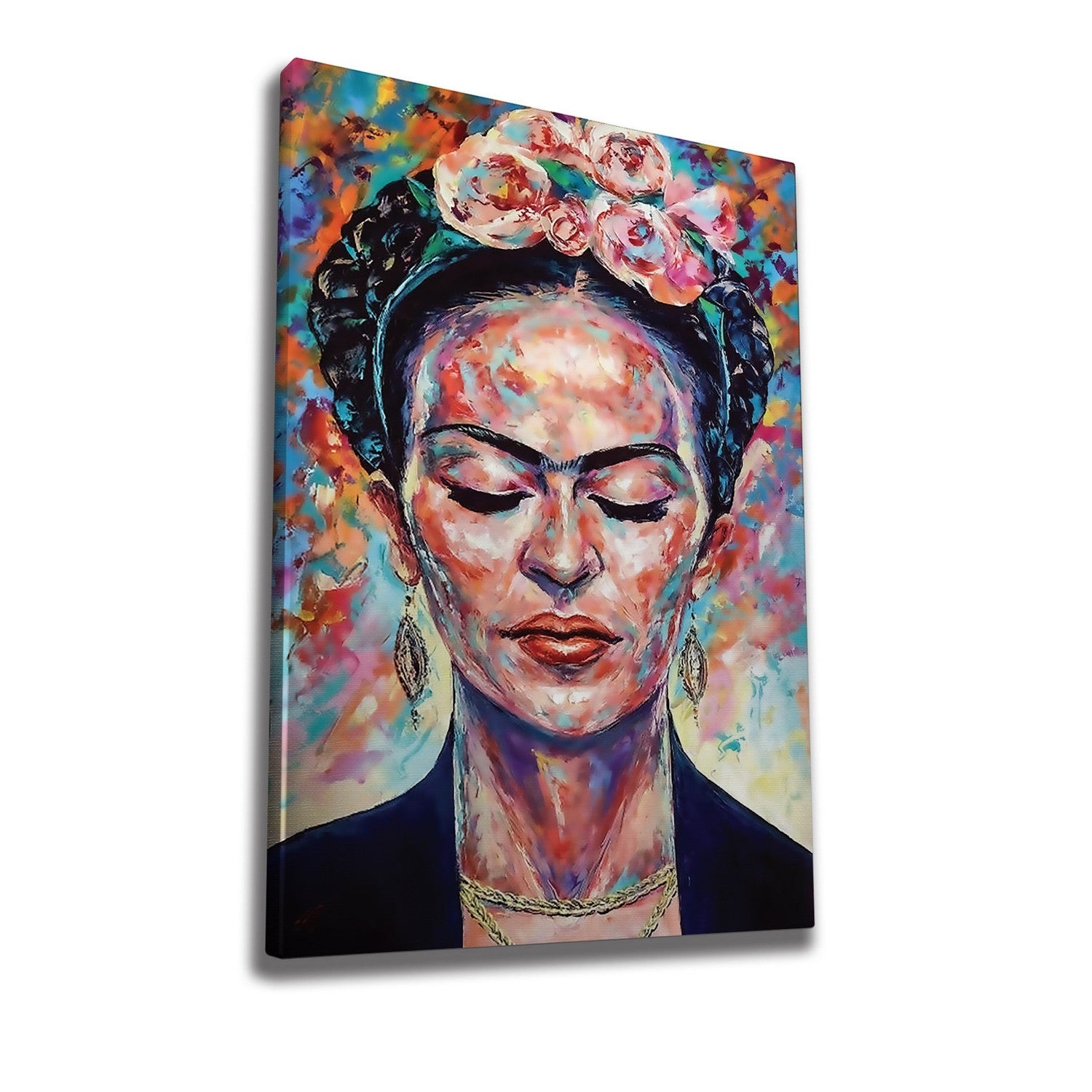 Impressionante pintura decorativa em tela, 70 x 100 cm, 50% algodão/50% poliéster, impressão digital em tela, emoldurada com moldura de madeira de 2 x 3 cm | Perfeito para decoração de casa