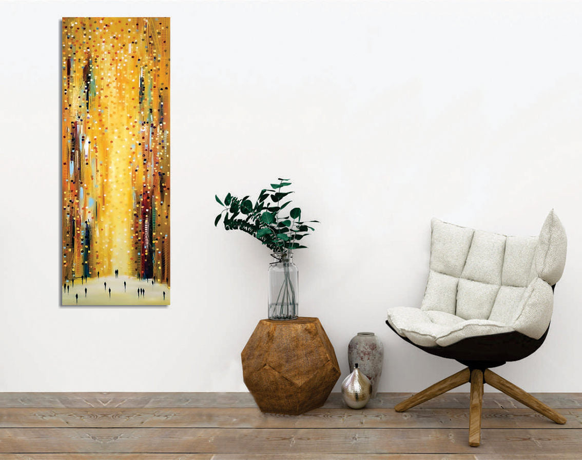 Impressionante pintura decorativa em tela, 30 x 80 cm, 50% algodão/50% poliéster, impressão digital em tela, moldura de madeira 2 x 3 cm | Perfeito para decoração de casa