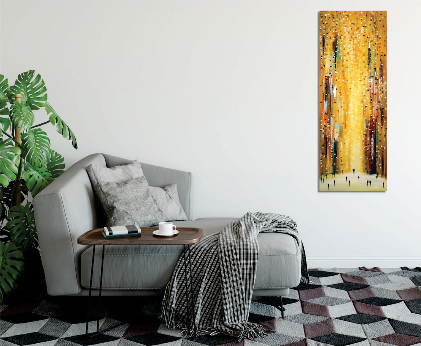 Impressionante pintura decorativa em tela, 30 x 80 cm, 50% algodão/50% poliéster, impressão digital em tela, moldura de madeira 2 x 3 cm | Perfeito para decoração de casa