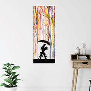 Quadro decorativo em tela – 30 x 80 cm – moldura de madeira