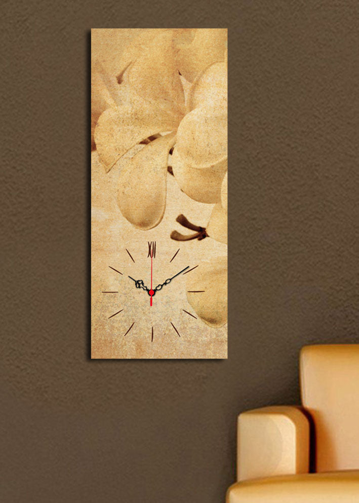 Relógio de Parede Decorativo em Tela 100% Camurça Multicolor 30x70 cm com Moldura de Madeira (3 cm) – 3070CS-39