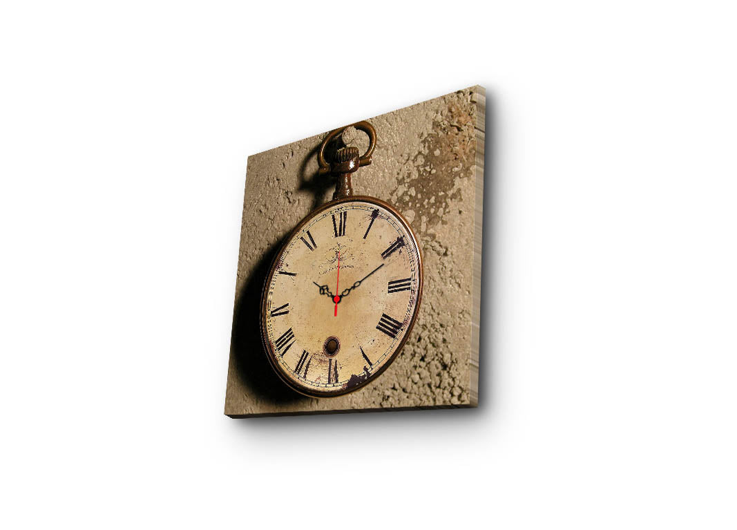 Relógio de Parede em Tela Suede 45x45 cm – Multicolor, Moldura de Madeira 3 cm (4545CS-1 | 228CLA1648)