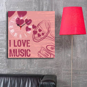 Relógio de Parede Decorativo em Tela Suede 45x45 cm Multicolor com Moldura de Madeira 3 cm