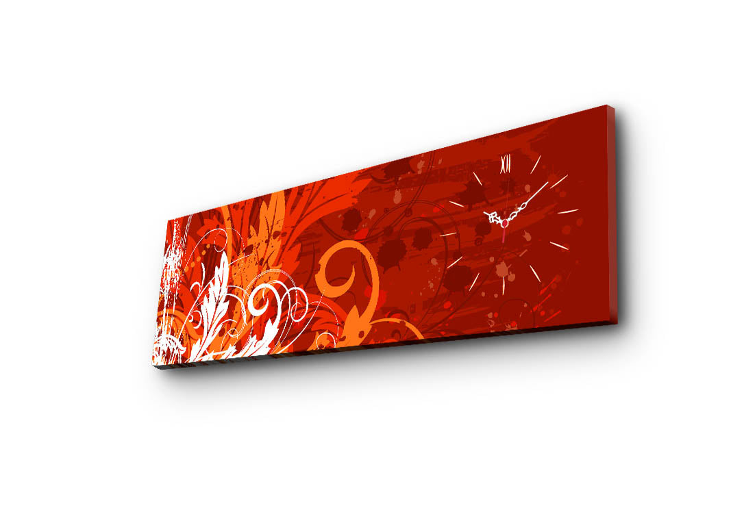 Relógio de Parede Decorativo em Tela Suede 100%, Multicolor, 30x90 cm, Moldura de Madeira 3 cm (Modelo 3090CS-5)