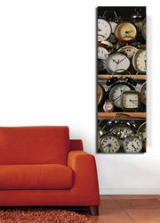 Relógio de Parede Decorativo em Tela Suede 100% 30 x 90 cm Multicolor – Moldura de Madeira 3 cm (3090CS-25)