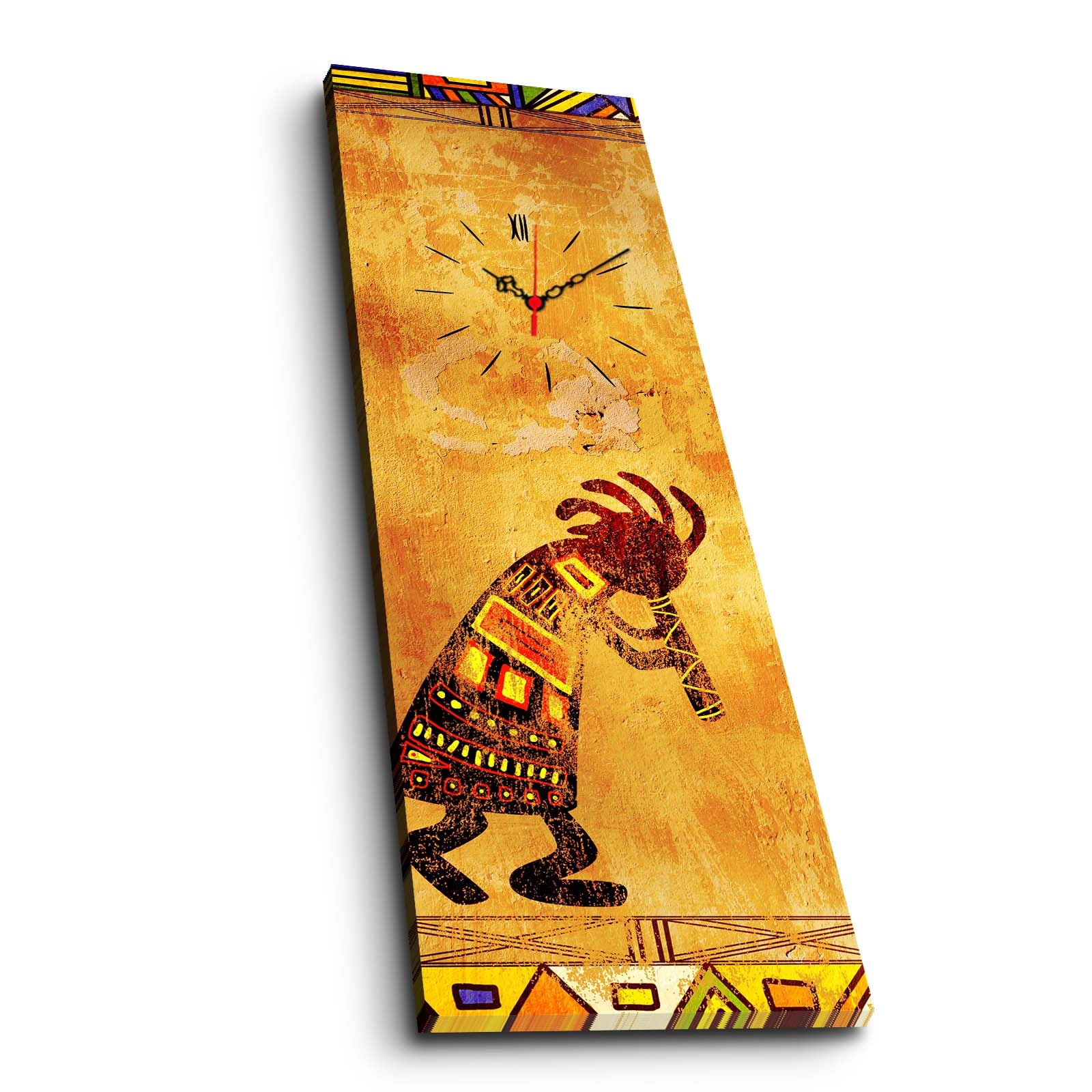 Relógio de parede decorativo elegante em tela, 30 x 90 cm, 100% camurça, estrutura de madeira resistente de 3 cm | Perfeito para decoração de casa e espaços modernos