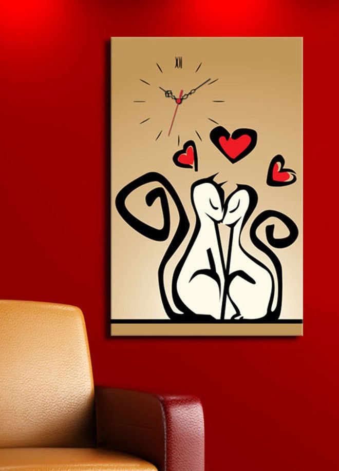 Relógio de parede decorativo elegante em tela, 45 x 70 cm, 100% camurça, estrutura de madeira resistente de 3 cm | Perfeito para decoração de casa e espaços modernos