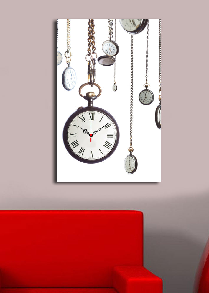 Relógio de parede decorativo elegante em tela, 45 x 70 cm, 100% camurça, estrutura de madeira resistente de 3 cm | Perfeito para decoração de casa e espaços modernos