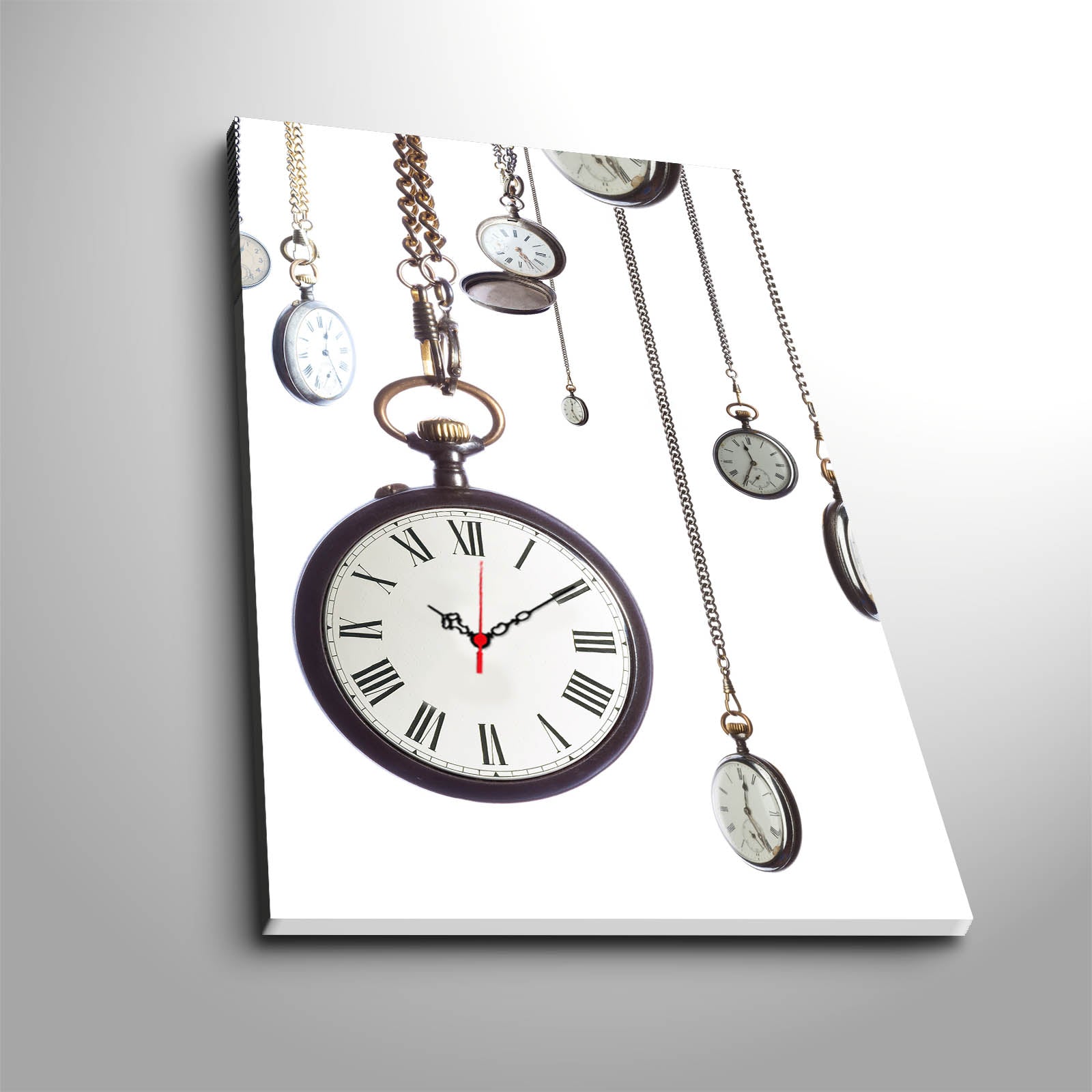 Relógio de parede decorativo elegante em tela, 45 x 70 cm, 100% camurça, estrutura de madeira resistente de 3 cm | Perfeito para decoração de casa e espaços modernos