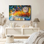 Relógio de Parede em Tela Decorativa 70x100 cm Multicolor – Suede 100% com Moldura de Madeira 2,8 cm (70100CS-004)