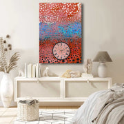Relógio de Parede em Tela Decorativa 70x100 cm Multicolor – Canvas Suede 100% com Moldura de Madeira 2,8 cm