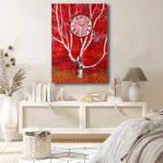 Relógio de Parede em Tela Decorativa 70x100 cm, Multicolor, Tela Camurça 100%, Moldura de Madeira 2,8 cm (Ref. 70100CS-044)