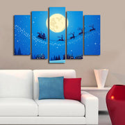 Quadro Decorativo em Tela Suede Multicolor – Conjunto de 5 Peças – Moldura 100% Madeira – 105 x 70 cm