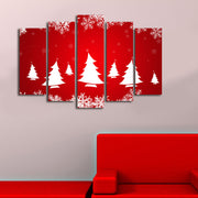 Quadro Decorativo em Tela (Conjunto 5 Peças) Multicolor 105x70 cm – Suede 100% com Moldura de Madeira 3 cm