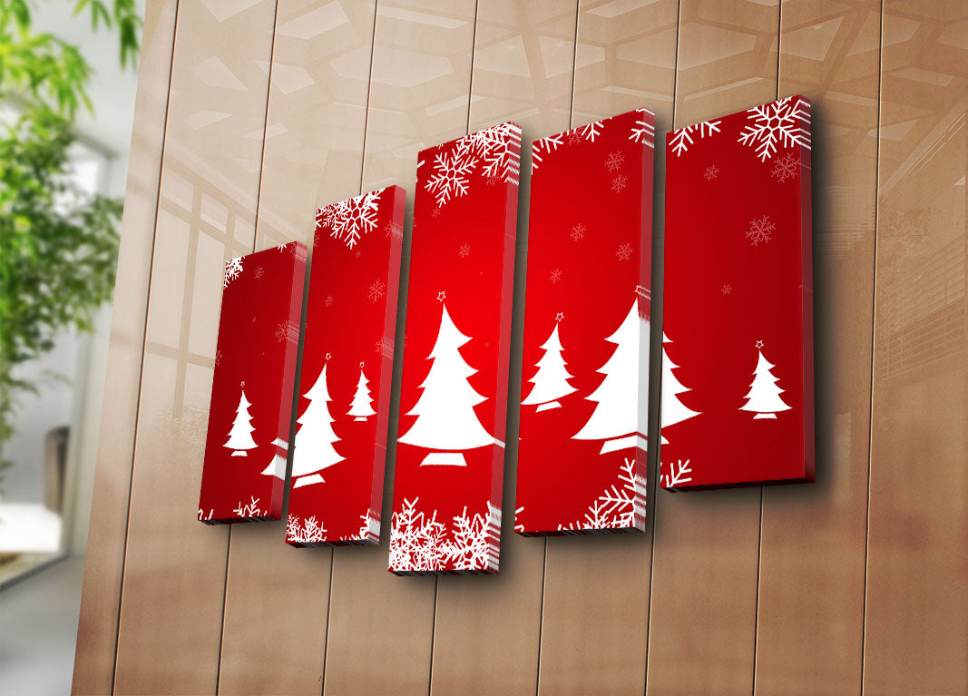 Quadro Decorativo em Tela (Conjunto 5 Peças) Multicolor 105x70 cm – Suede 100% com Moldura de Madeira 3 cm