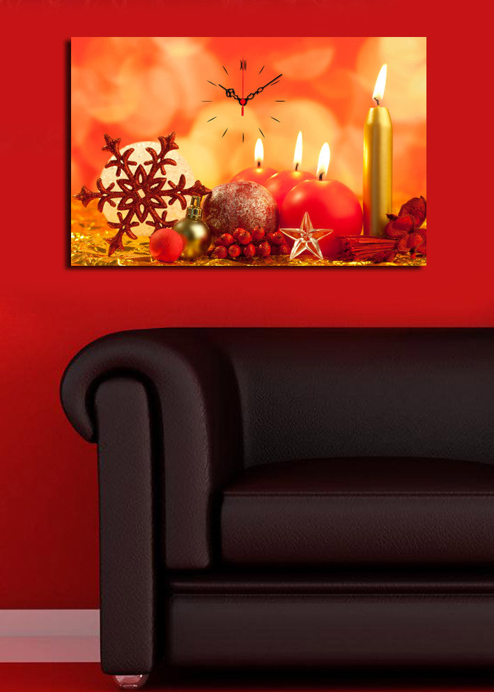 Relógio de Parede Decorativo em Tela Suede Multicolor 45x70 cm | Moldura de Madeira 3 cm – YYCS-2