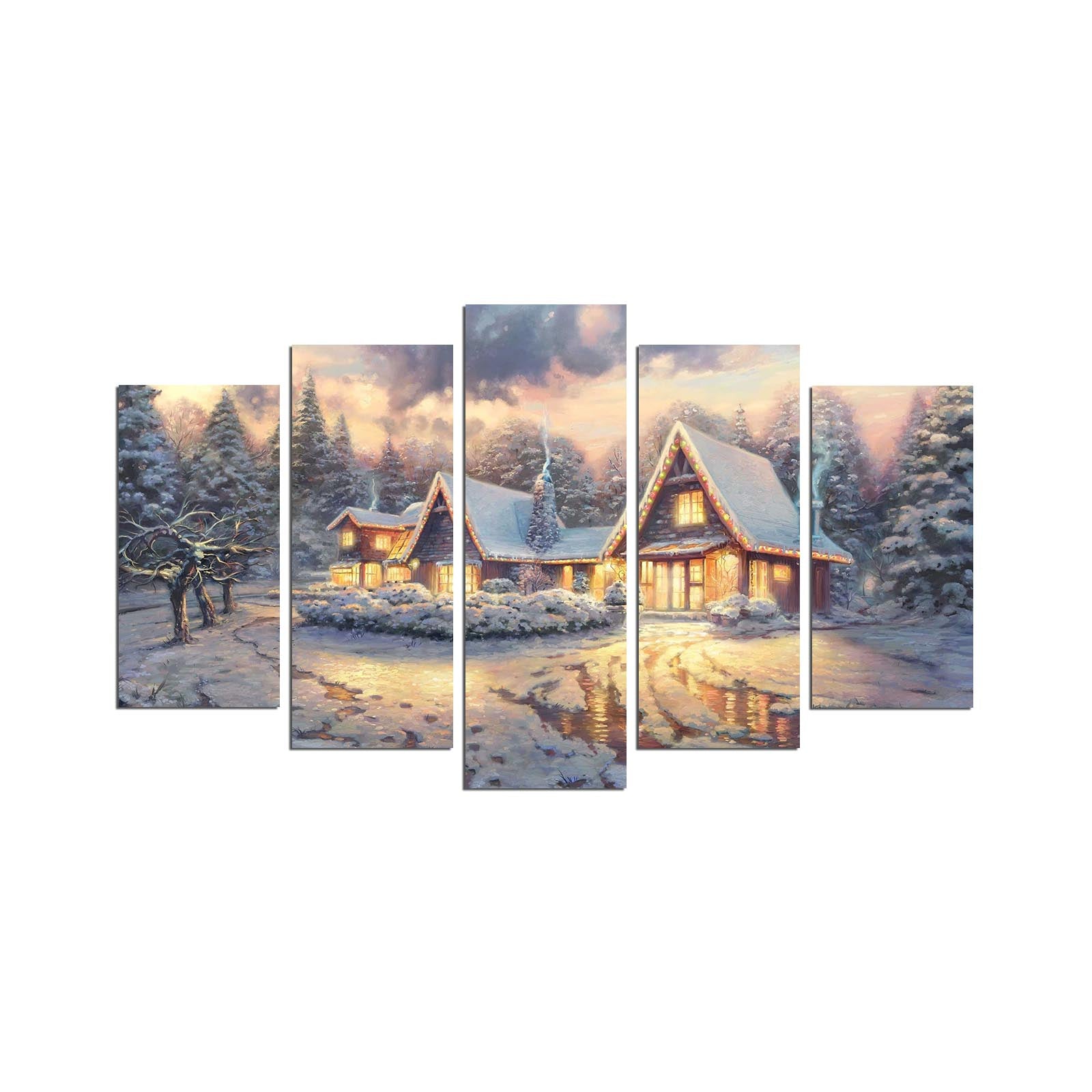 Quadro Decorativo em MDF Multicolor (5 Peças) – 105 x 60 cm, Espessura 3 mm