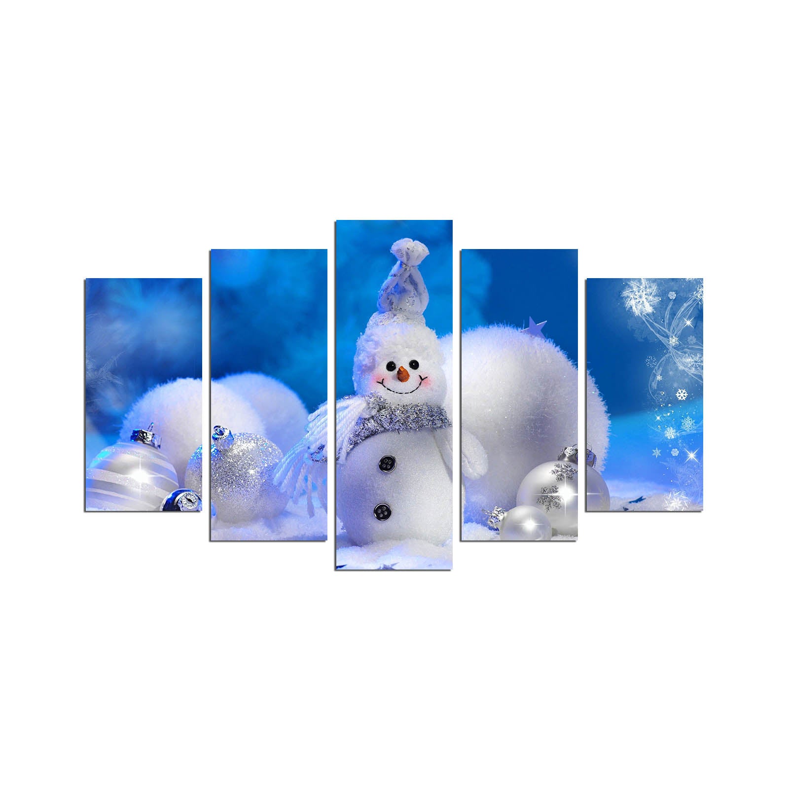 Quadro Decorativo em MDF (Conjunto de 5 Peças) Multicolor, 105x60 cm, 3 mm – 5PMDFNOEL-6