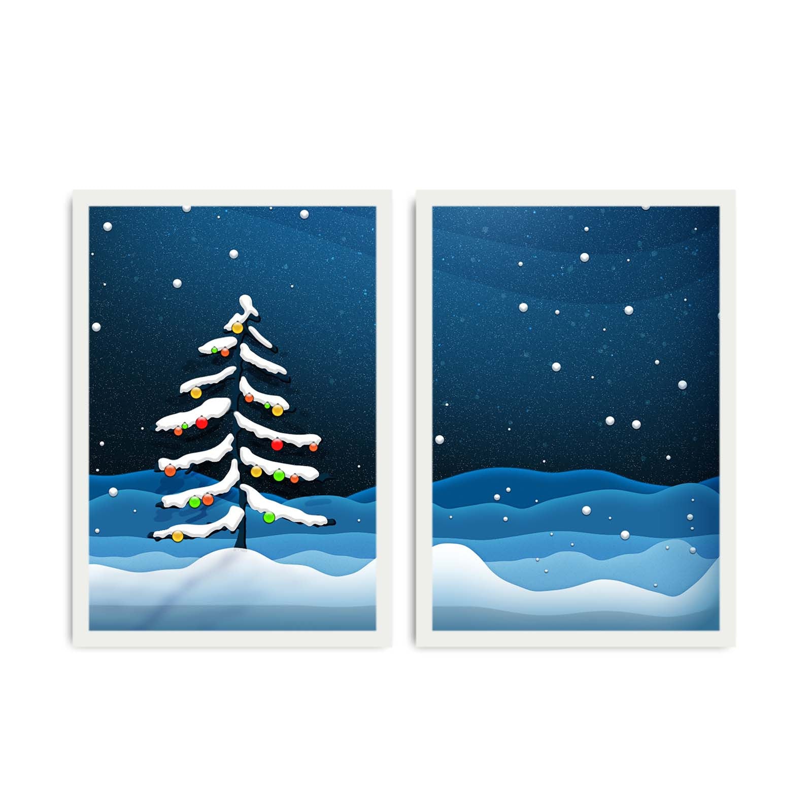 Conjunto de 2 Quadros Decorativos em MDF com Moldura em PVC – Multicolor (35 x 50 cm cada, total 72 x 50 cm)