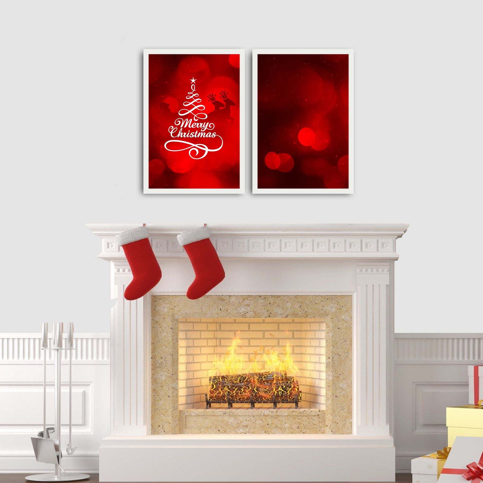 Conjunto de 2 Quadros Decorativos em MDF com Moldura em PVC, Multicolor – 35 x 50 cm (cada), Total 72 x 50 cm